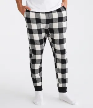 Aeropostale Mens' Buffalo Plaid Sleep Joggers - White - Size S - Cotton - Teen Fashion & Clothing Cream