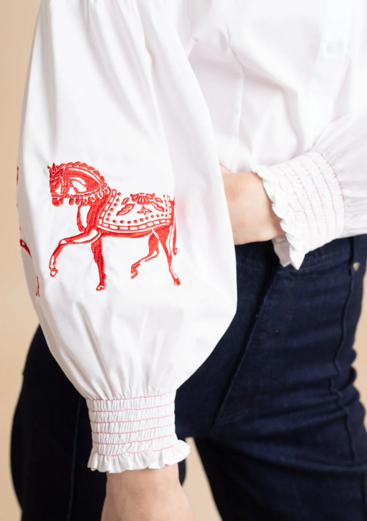 Annie Shirt Embroidered | Red