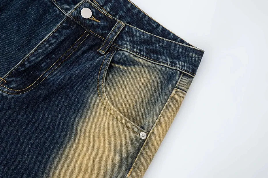 Architectural Acid Straight-Cut Denim Jeans