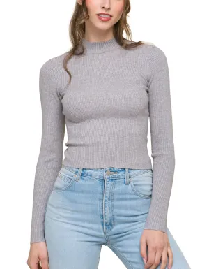 Ari Mock Neck Ribbed Sweater