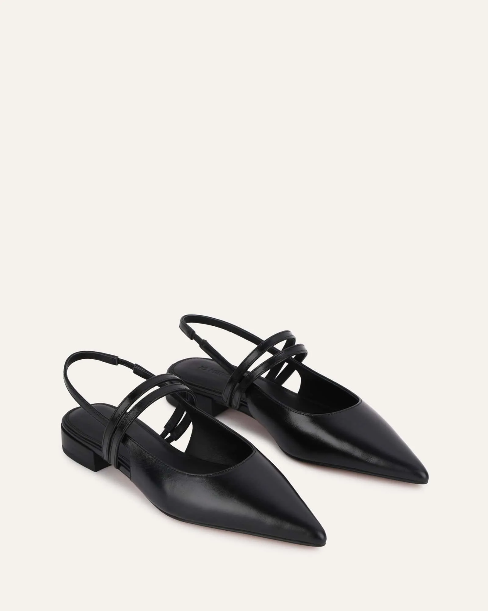 ASTRID DRESS FLATS BLACK LEATHER