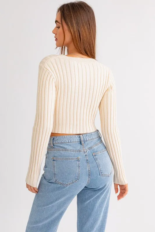 Asymmetrical Hem Sweater Top - ONLINE ONLY