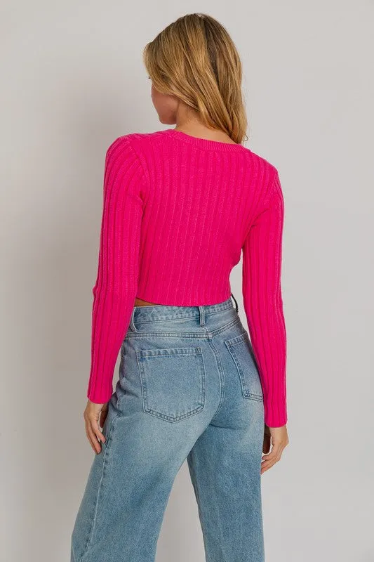 Asymmetrical Hem Sweater Top - ONLINE ONLY