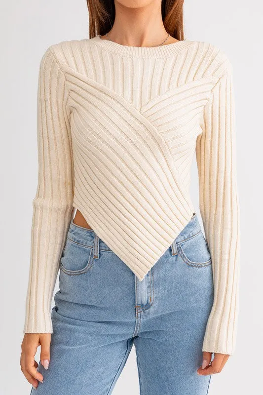 Asymmetrical Hem Sweater Top - ONLINE ONLY