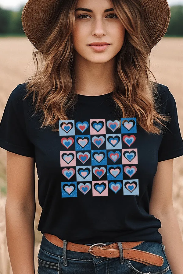 BC DTF CHECKER HEARTS - BLACK