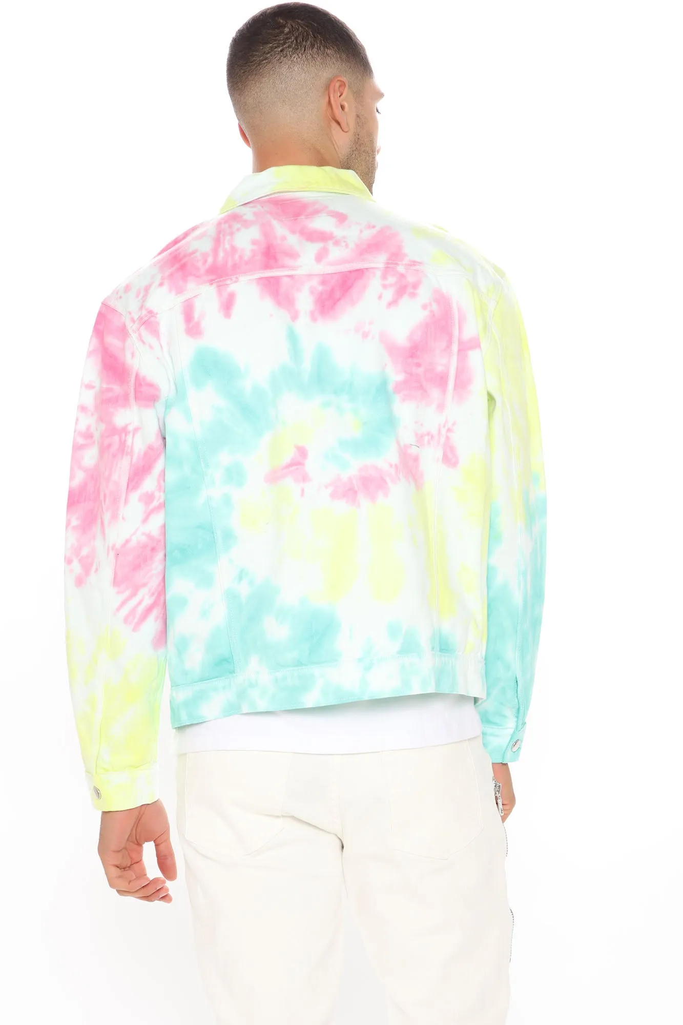 Blake Tie Dye Denim Jacket - Pink/combo