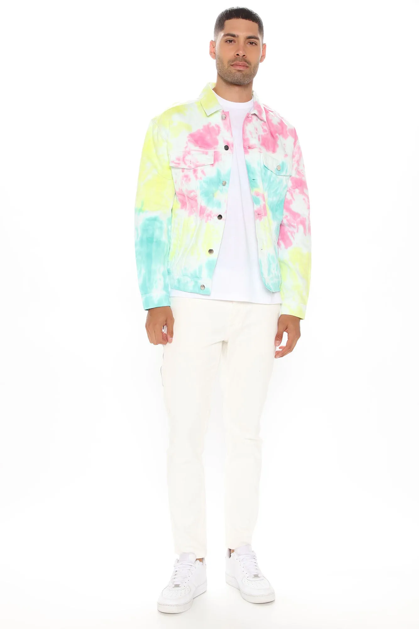 Blake Tie Dye Denim Jacket - Pink/combo