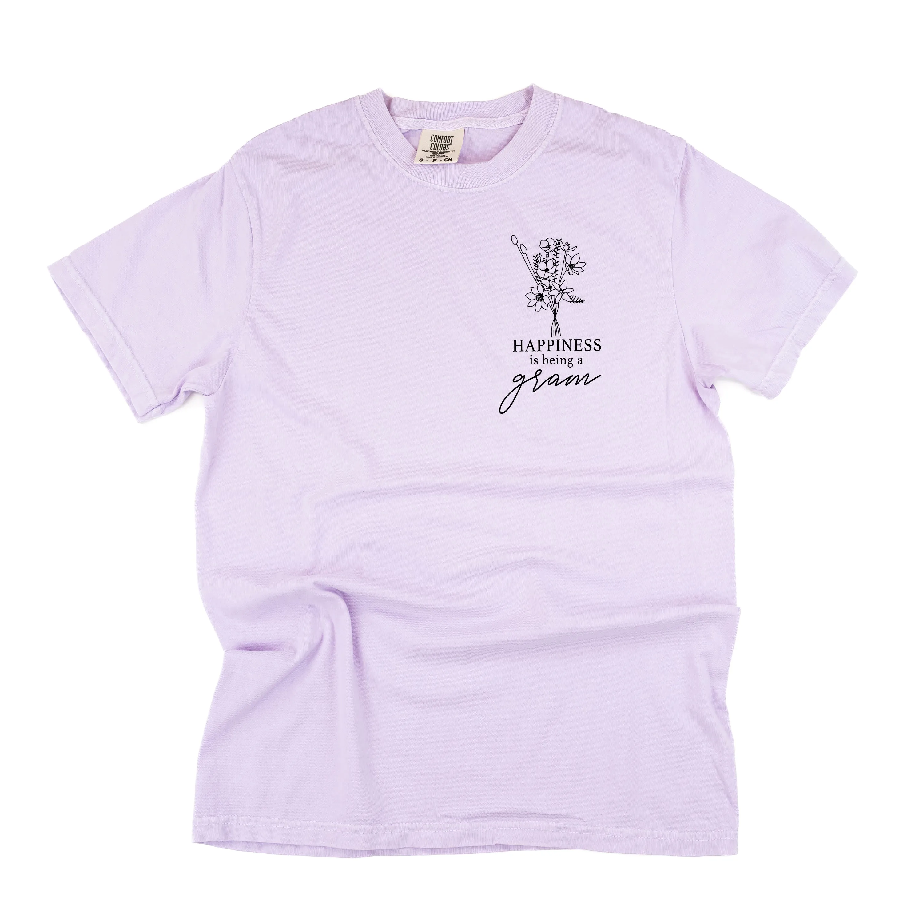 Bouquet Style - Happiness is Being a GRAM - SHORT SLEEVE COMFORT COLORS TEE