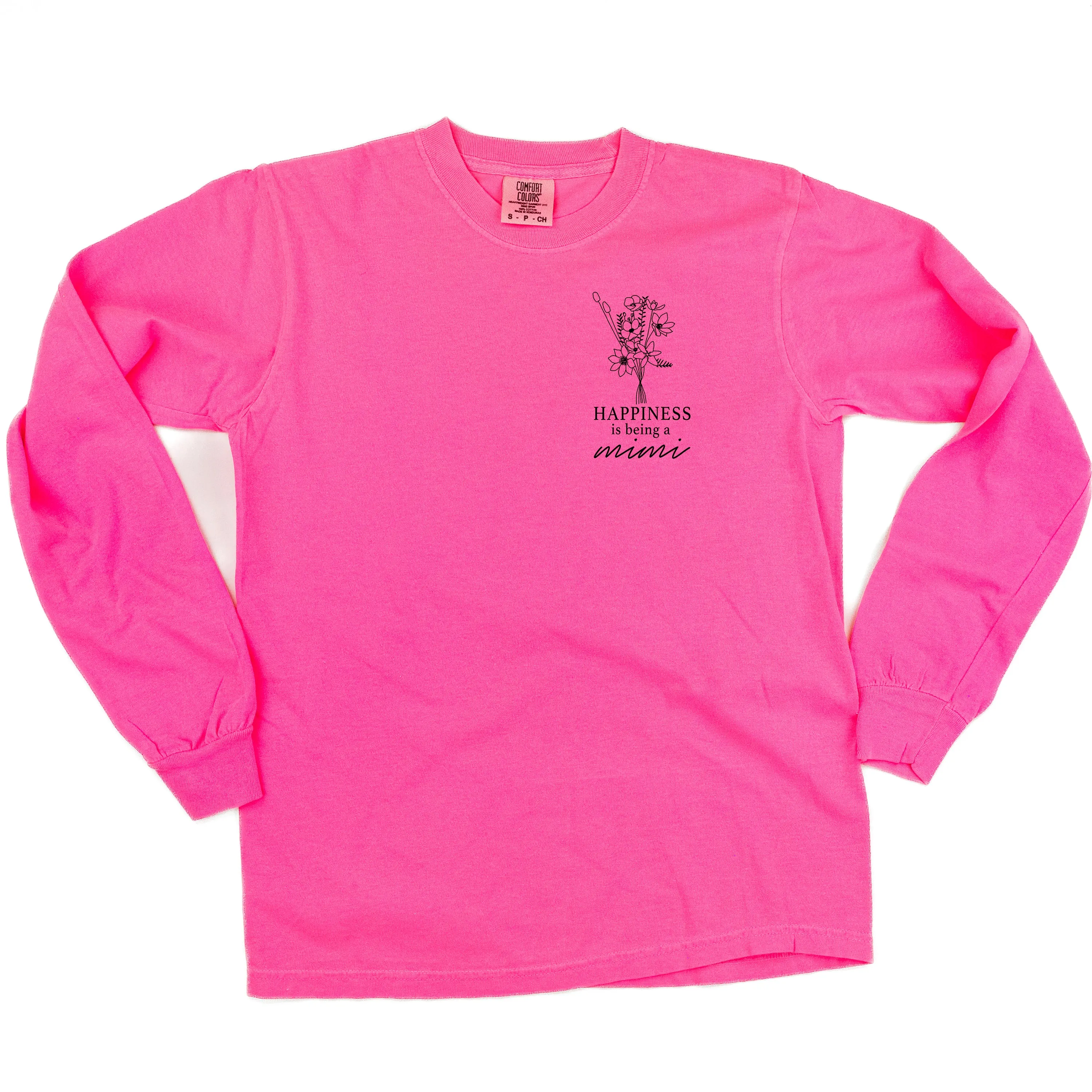 Bouquet Style - Happiness is Being a MIMI - LONG SLEEVE COMFORT COLORS TEE