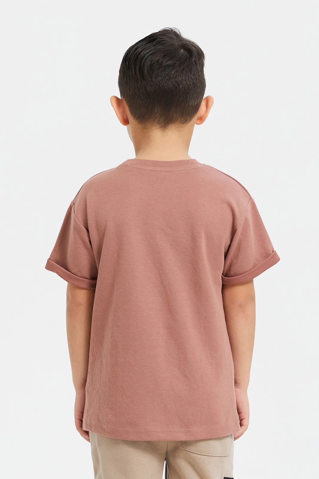 Boys Rust Embroidered T-Shirt