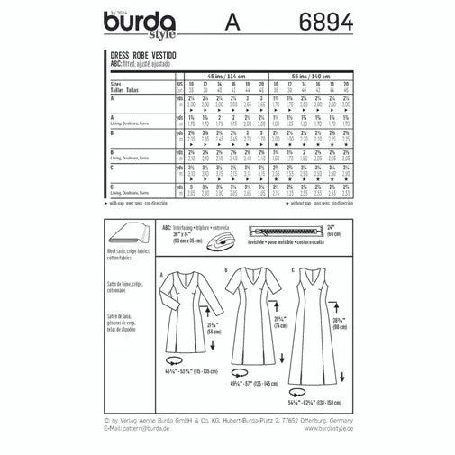 Burda Dresses 6894