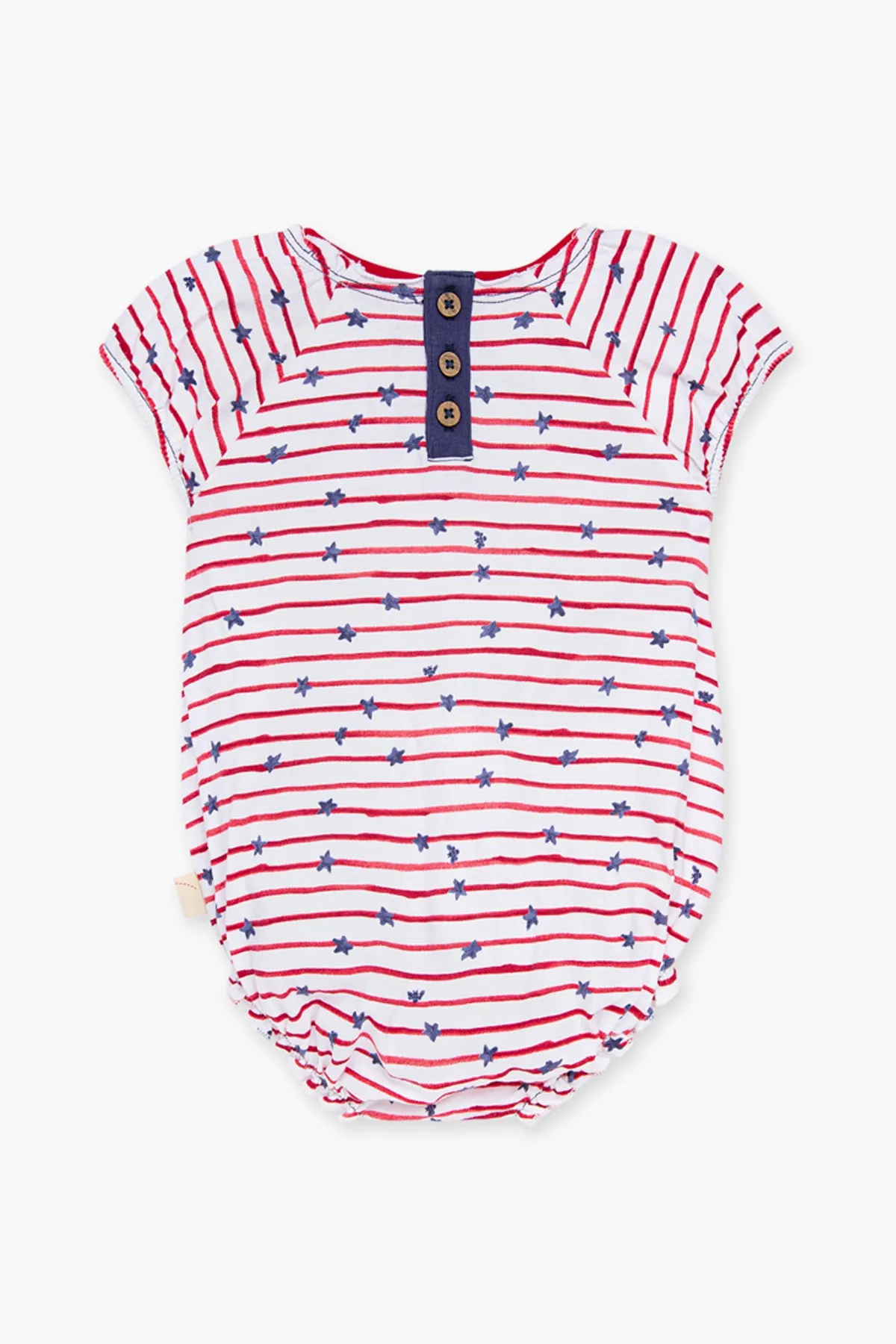 Burt's Bees Stars And Stripes Bubble Baby Girls Romper