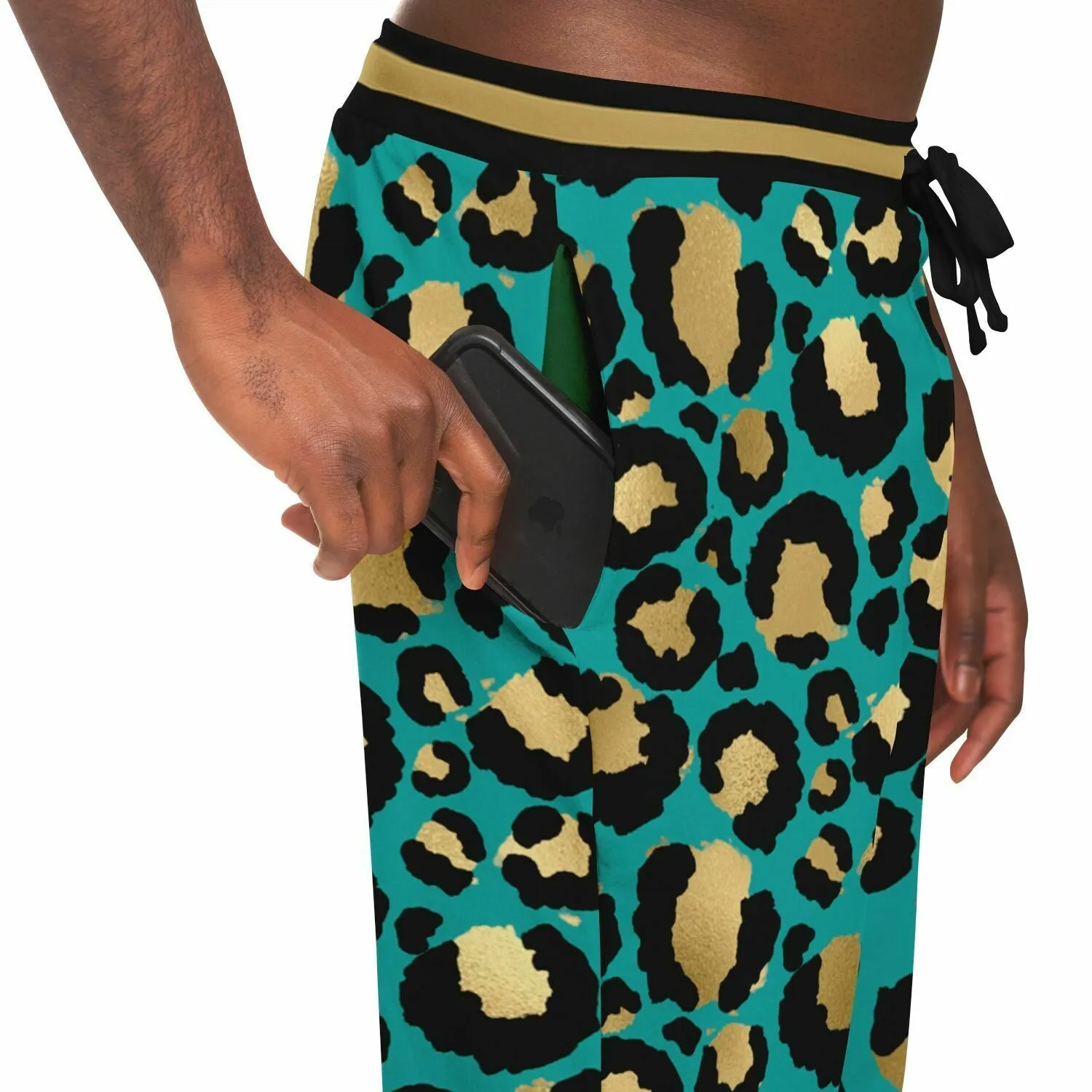 Cheetah in Green Eco-Poly Unisex Joggers