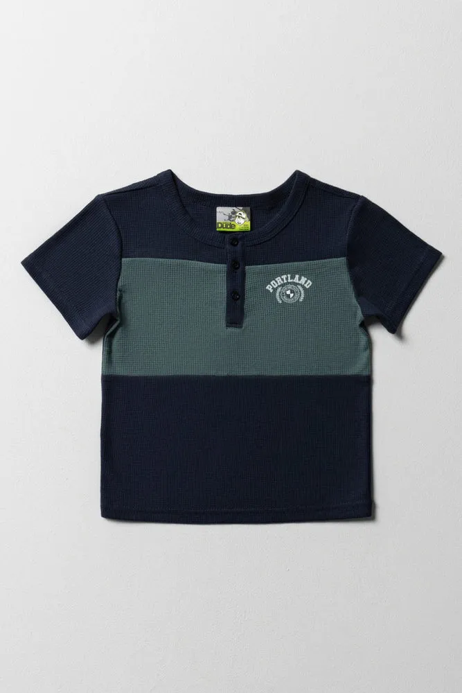 Colour Block T-Shirt Green And Navy