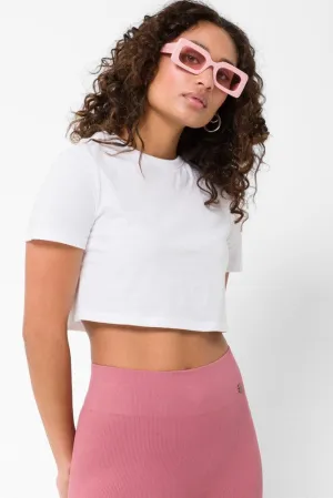 Cropped Short Sleeve T-Shirt White