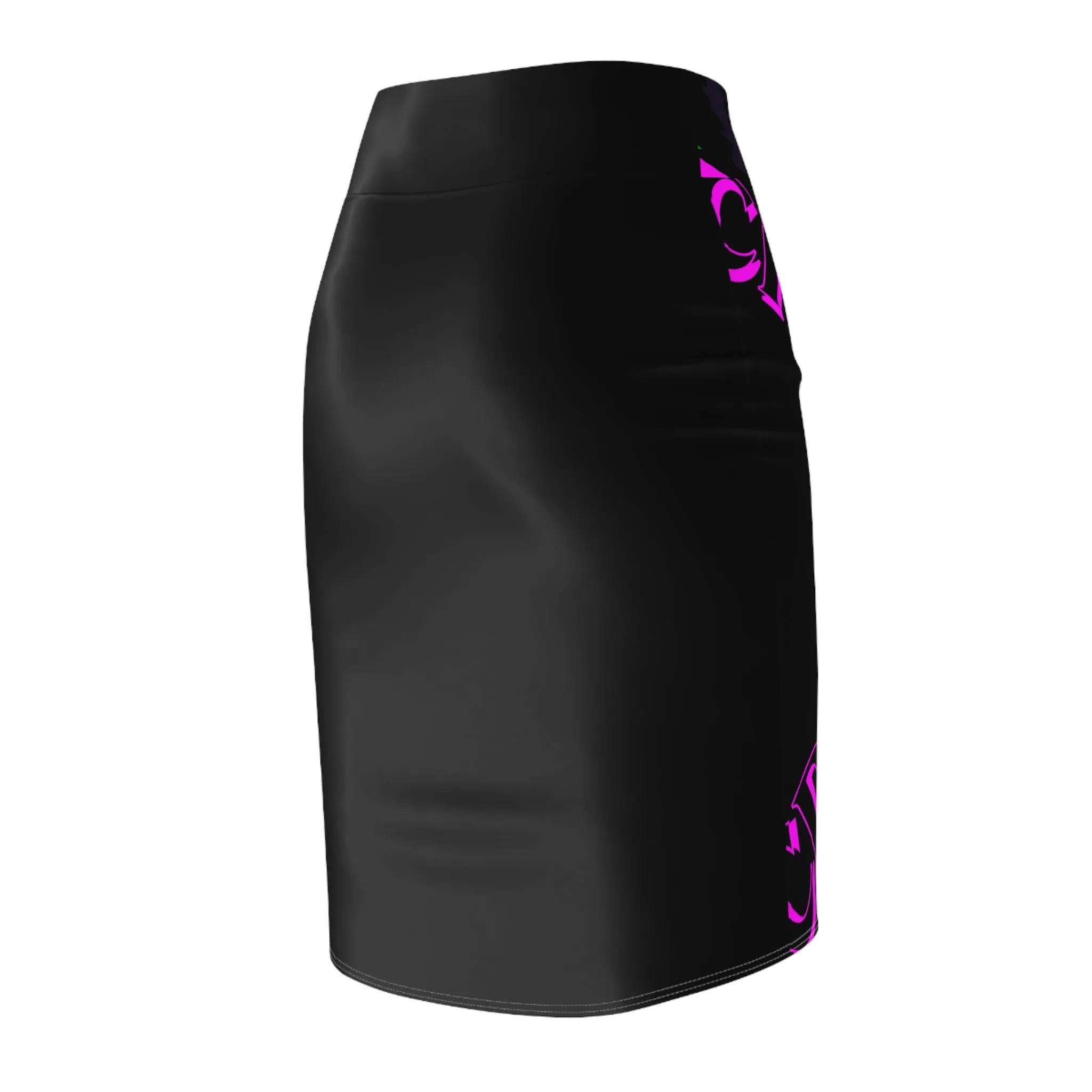 Crowgodshi First Generation Limited Edition Women's Pencil Skirt, PINK LOGO