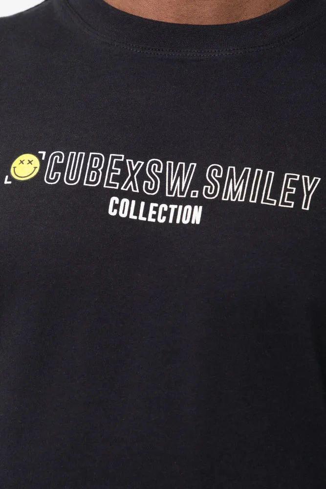 Cube X S.W. Smiley Short Sleeve T-Shirt Black