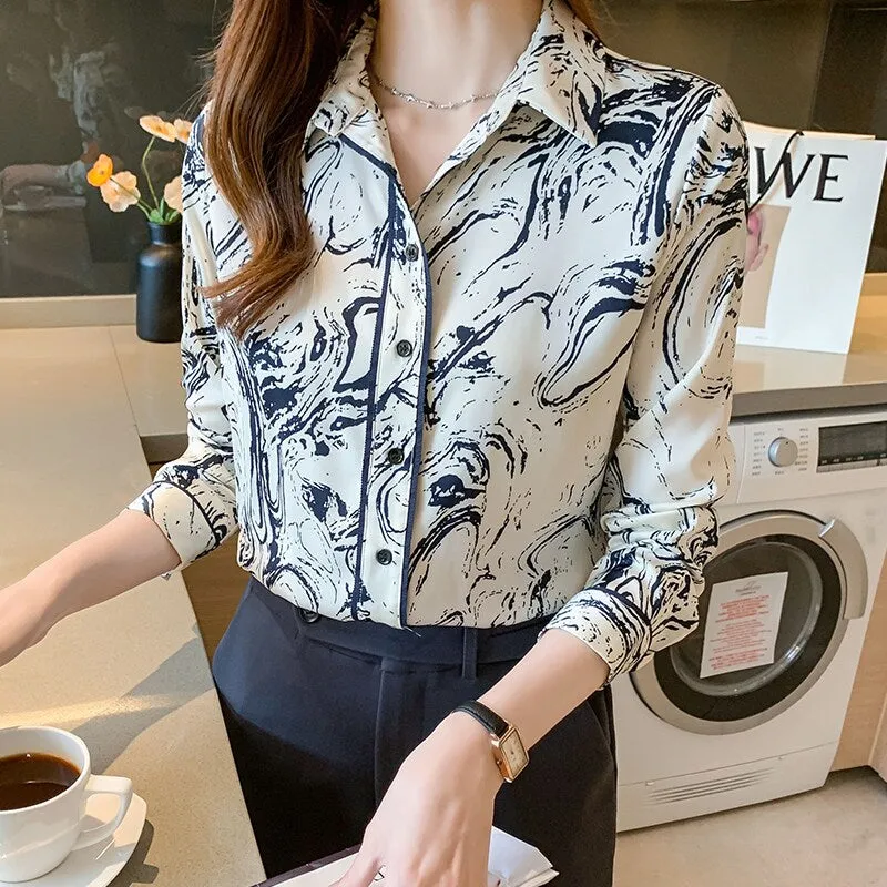 deanwangkt printing ladies shirts Women's Blouses  Spring Autumn Long Sleeve Shirts Tops Blusas Mujer