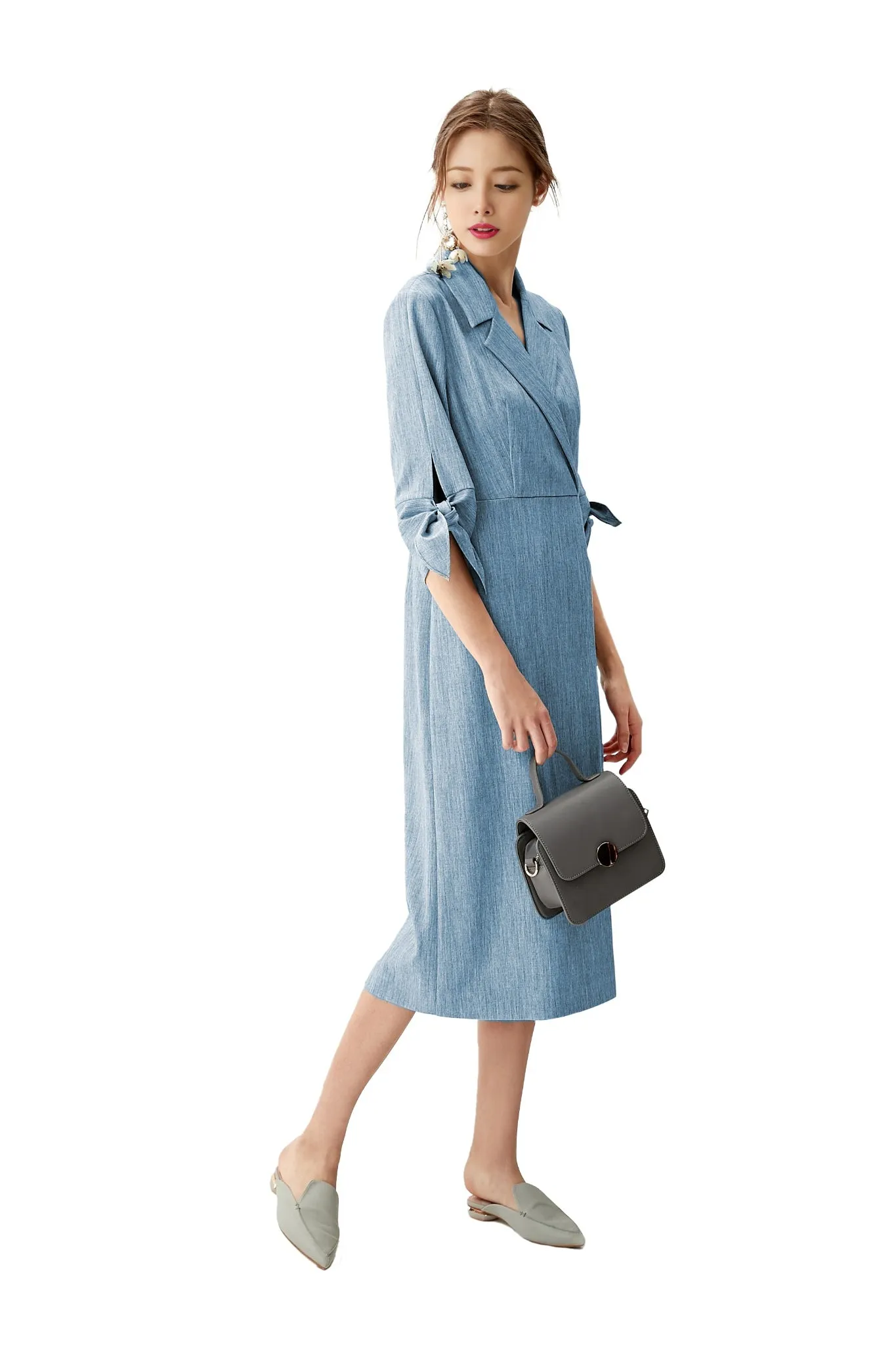 Denim-colored Linen Dress