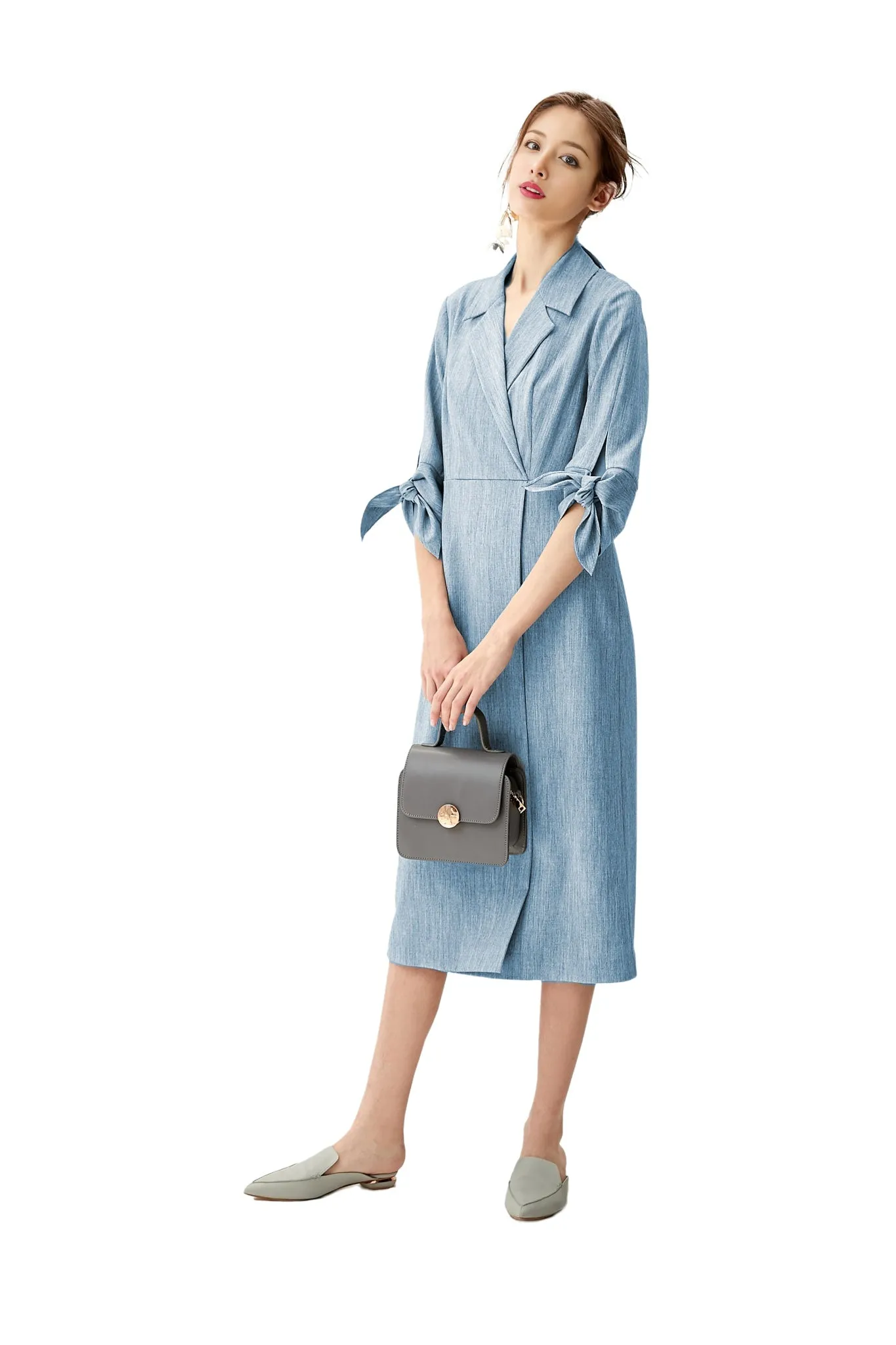 Denim-colored Linen Dress