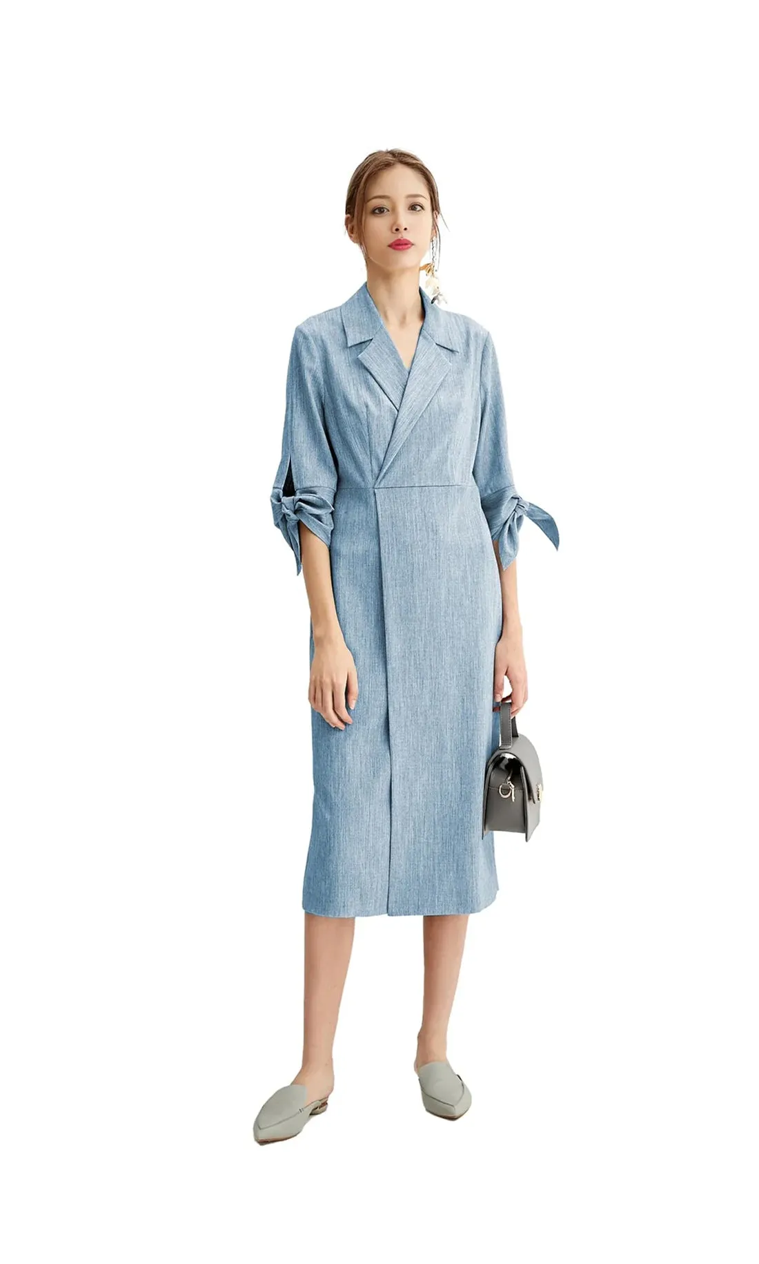 Denim-colored Linen Dress