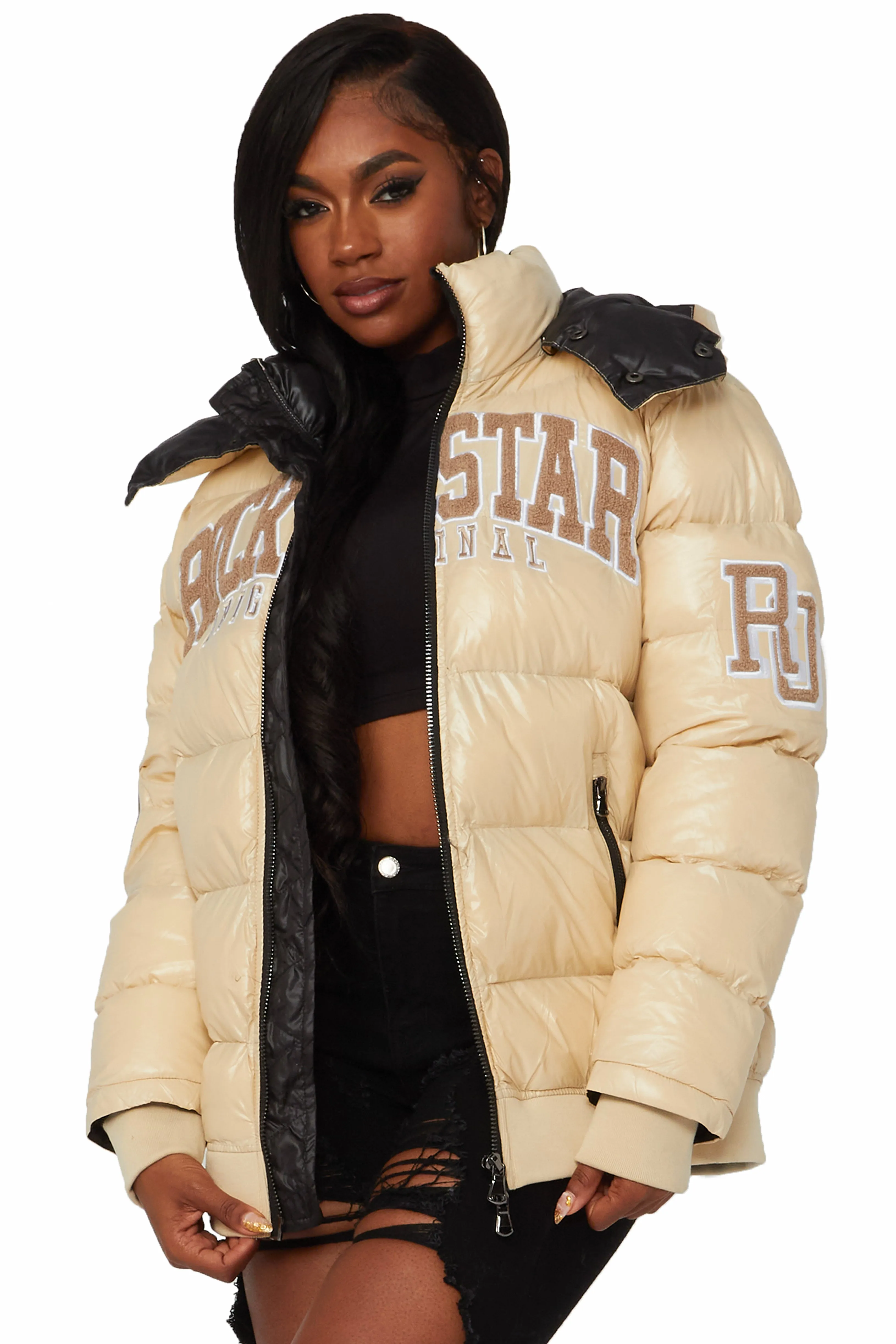 Esmeralda Beige Puffer Jacket