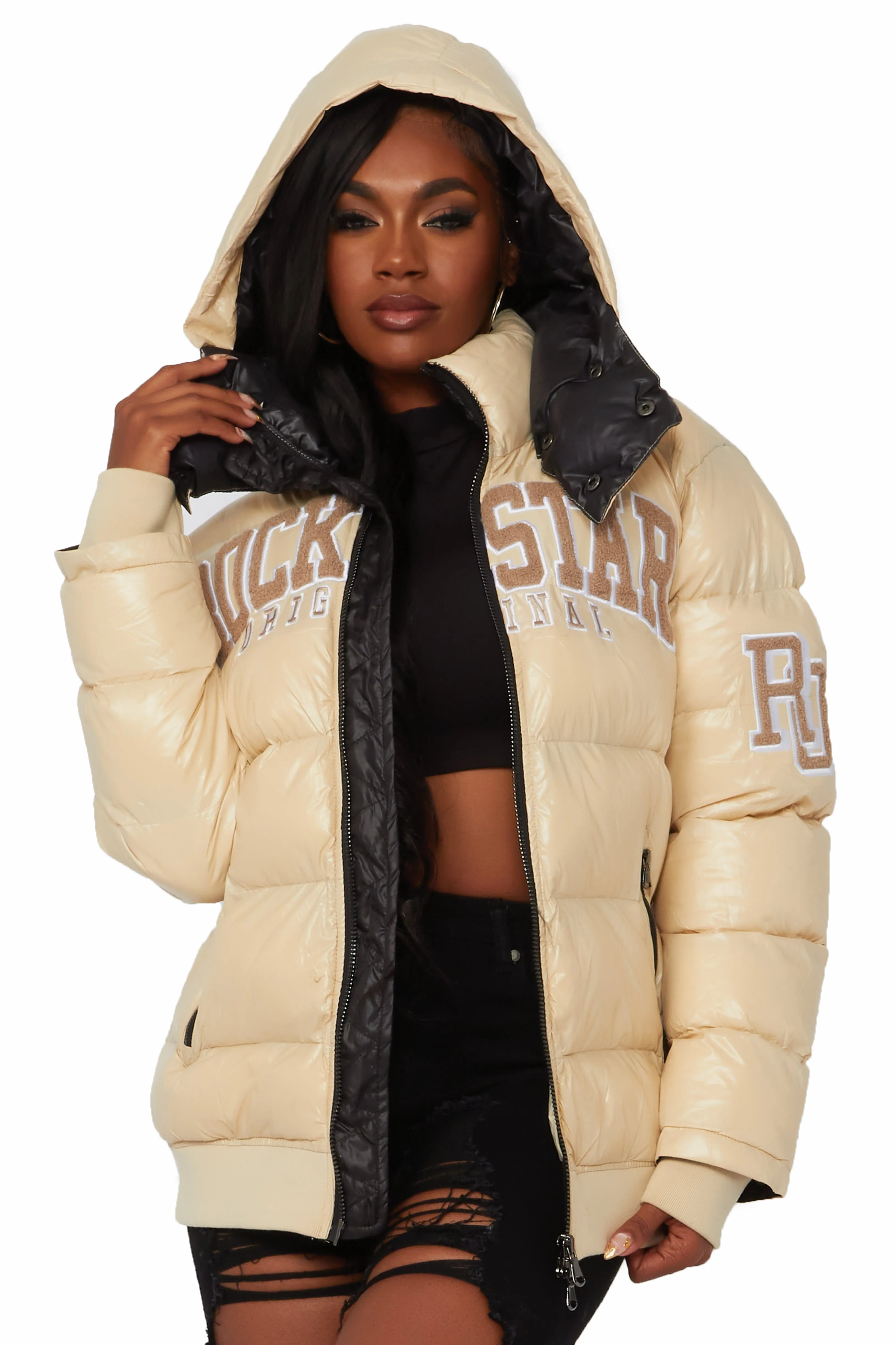 Esmeralda Beige Puffer Jacket