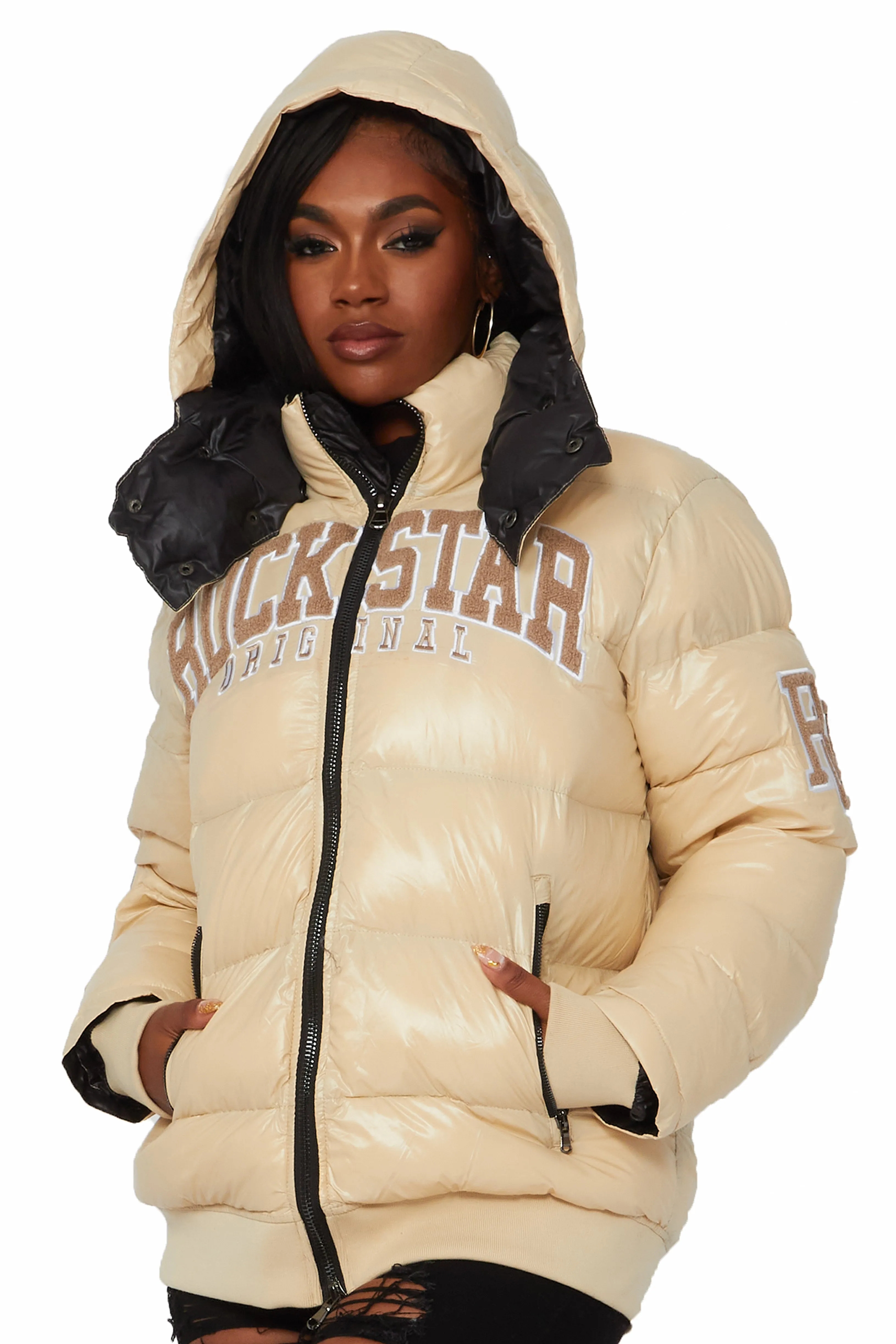 Esmeralda Beige Puffer Jacket