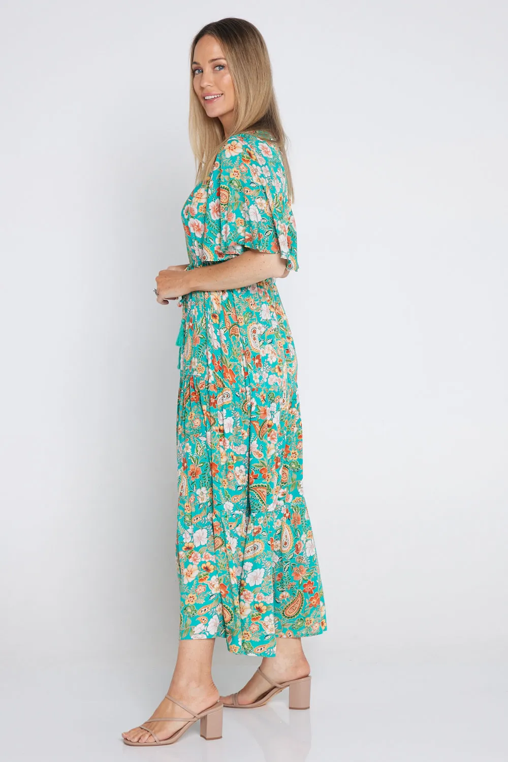 Evelyn Dress - Mint Citrus/Paisley