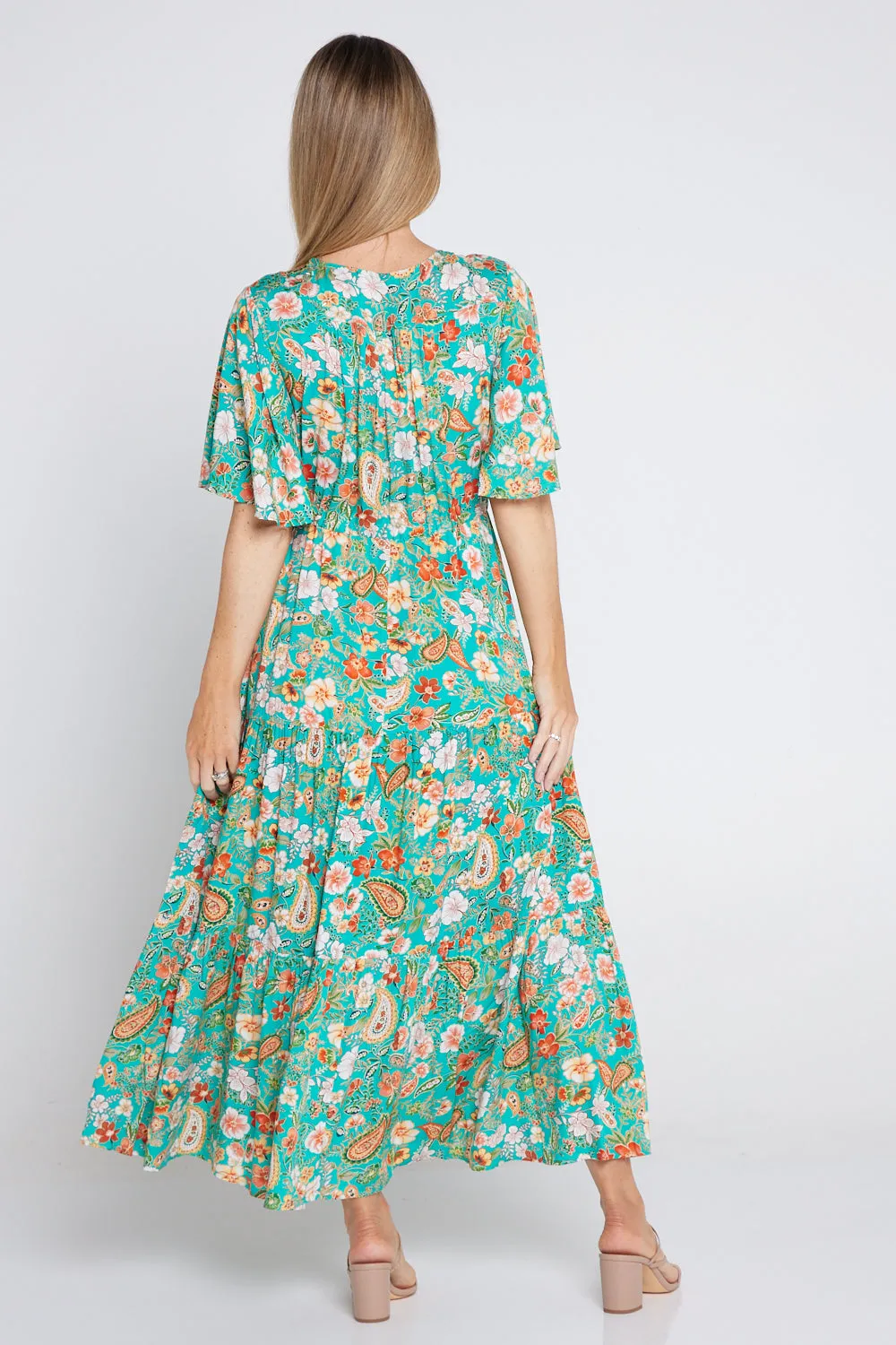 Evelyn Dress - Mint Citrus/Paisley