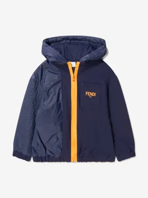 Fendi Boys Cotton And Nylon FF Logo Jacket