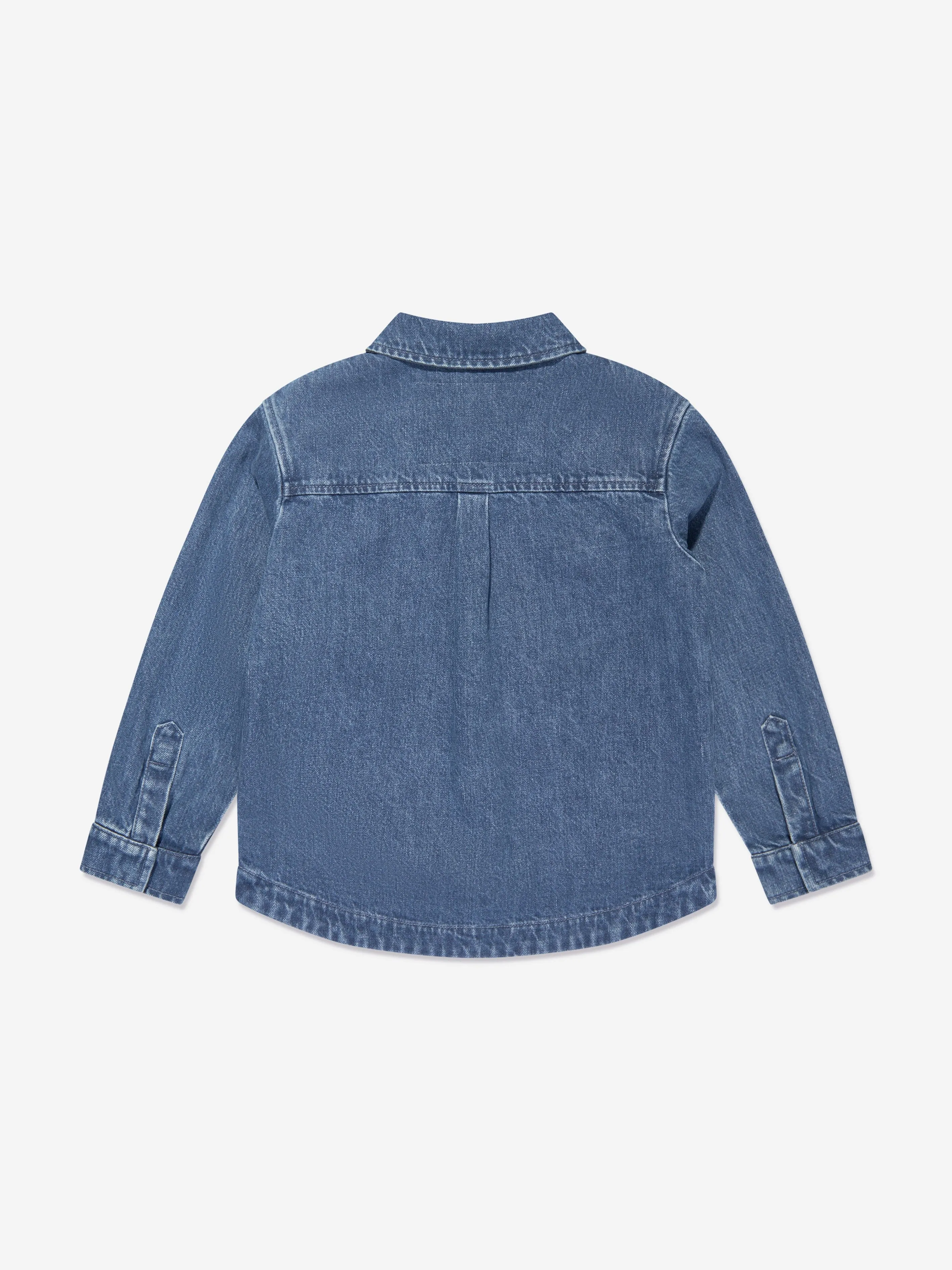 Fendi Kids FF Logo Denim Overshirt in Blue