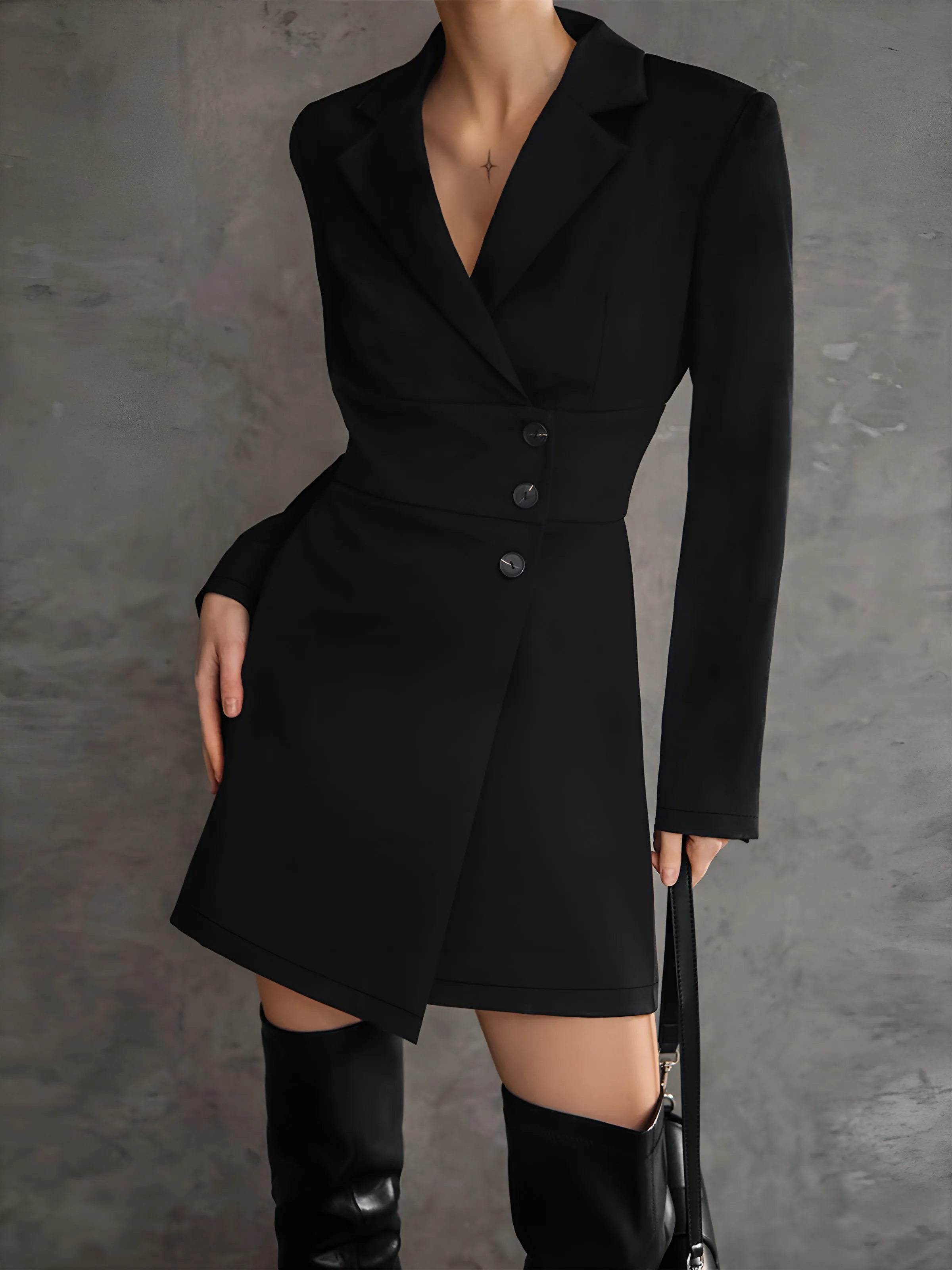 First Choice Blazer Trendy Long Sleeve Short Dress