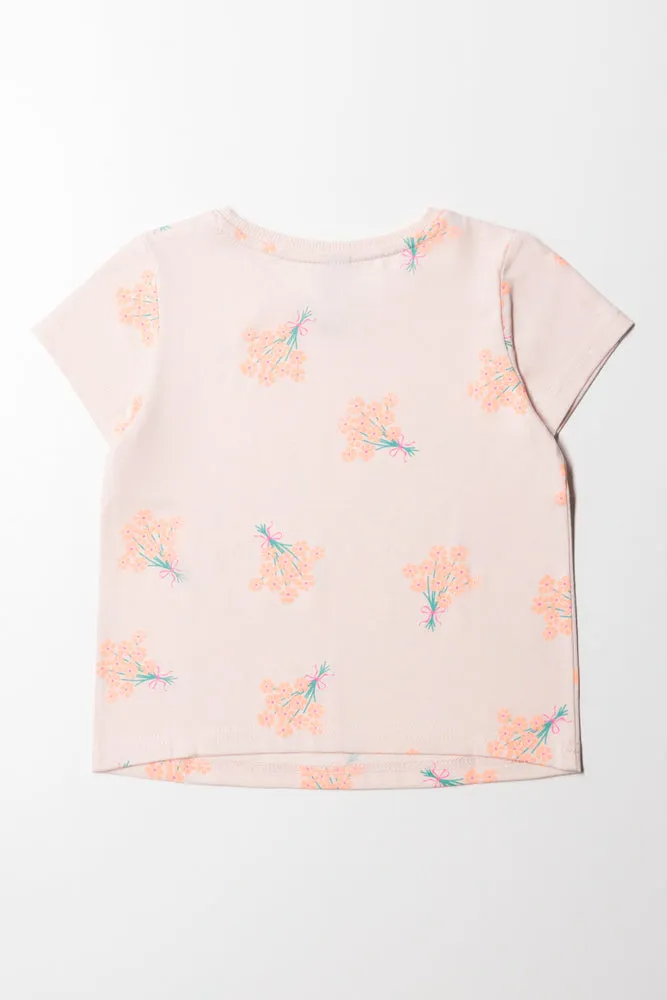 Floral Neon Printed T-Shirt Neutral