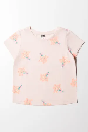 Floral Neon Printed T-Shirt Neutral