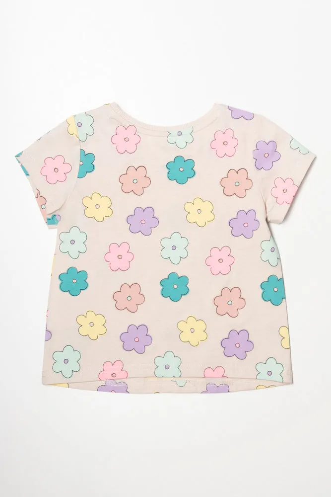 Floral Printed T-Shirt Neutral Multi