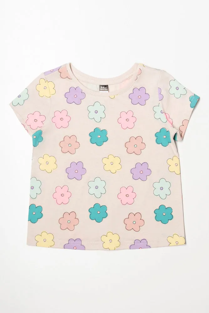 Floral Printed T-Shirt Neutral Multi