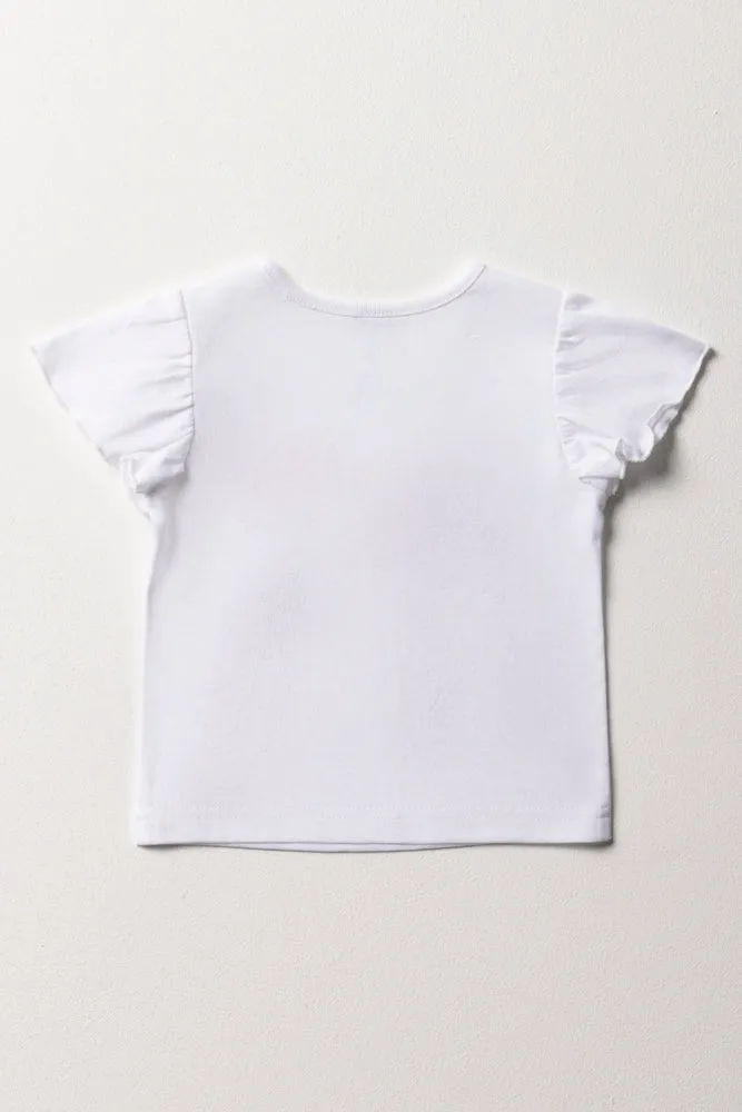 Flutter Sleeve T-Shirt White