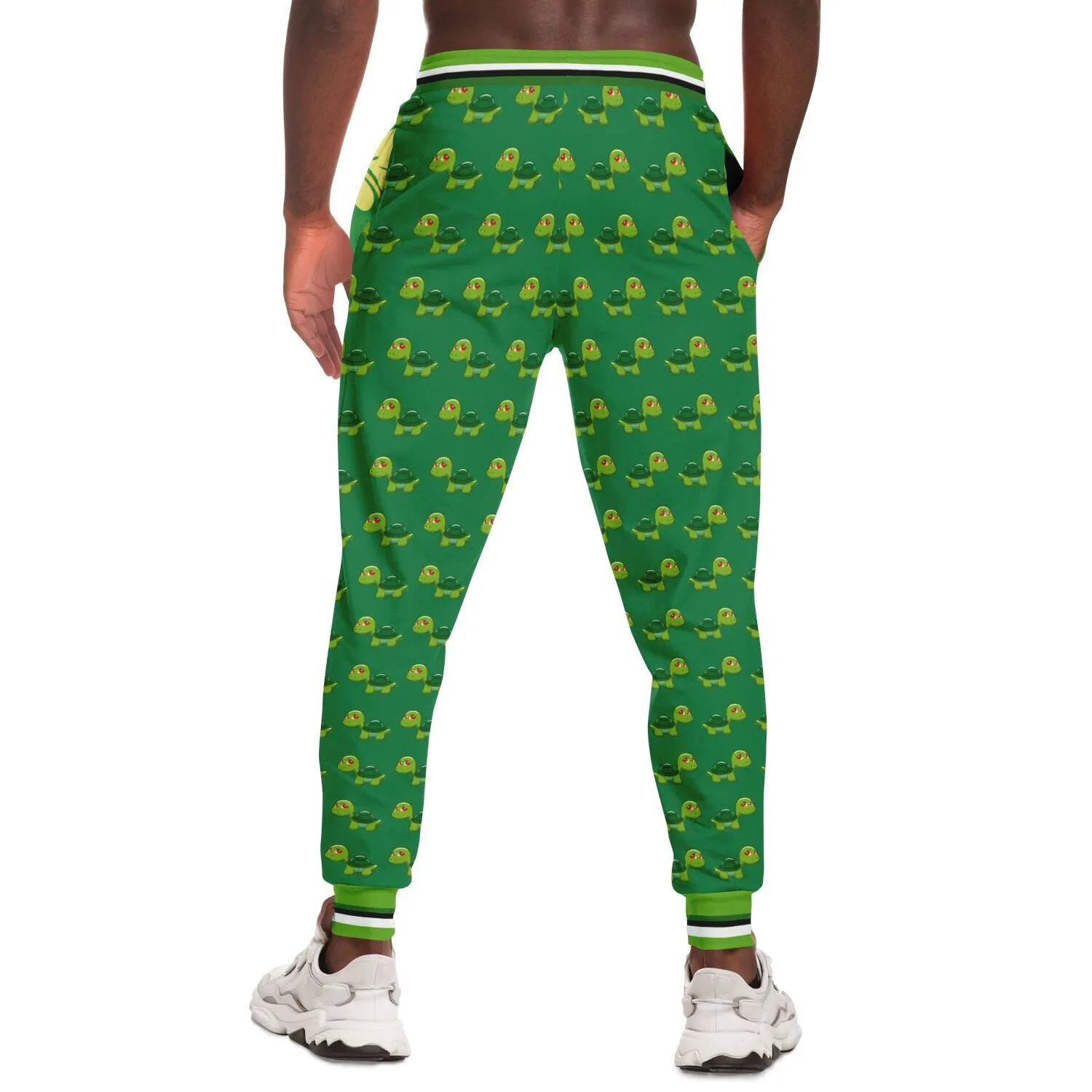 Green Acres Turtle Cluster in Green Eco-Poly Unisex Joggers