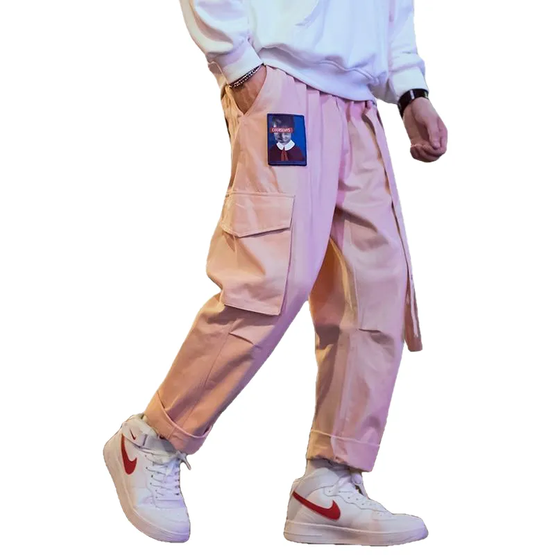 Hip Hop Sweat Pants Embroidery Japanese Style Trousers Sweatpants Streetwear Men Joggers Track Casual Cargo