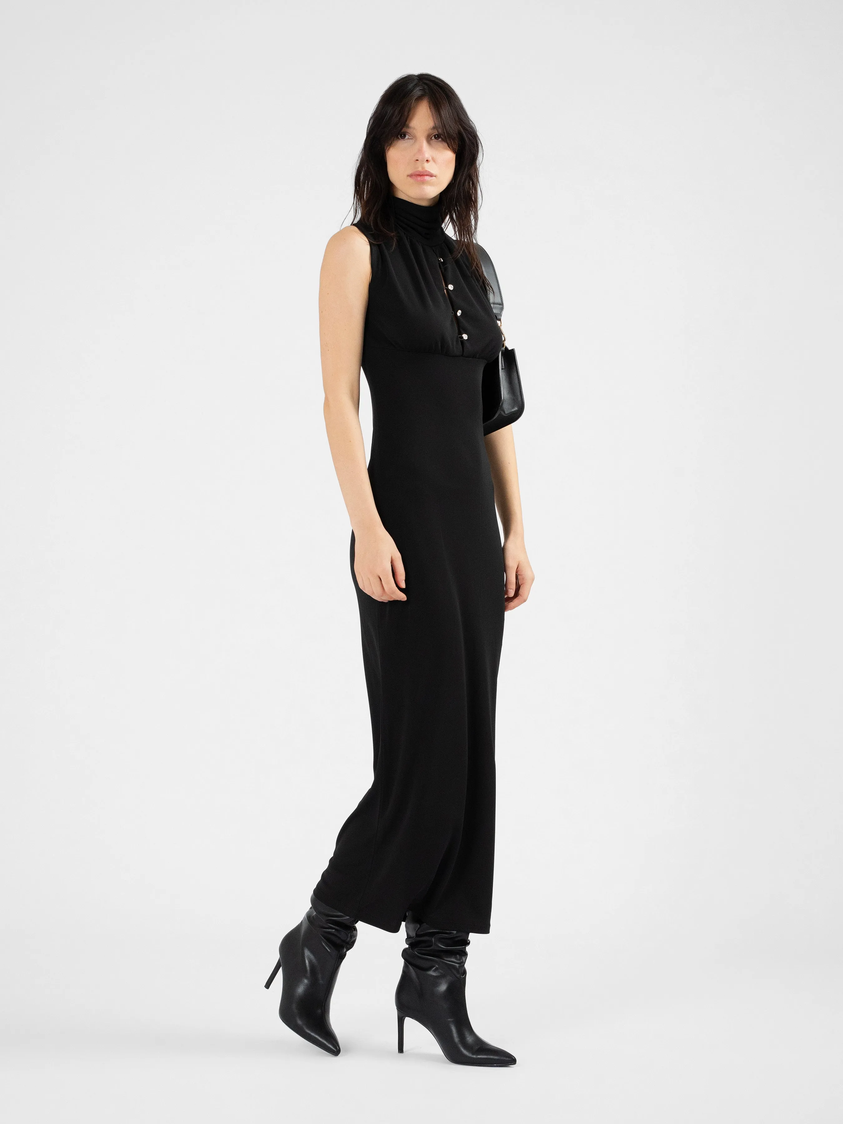 IANNA turtle neck jersey maxi dress