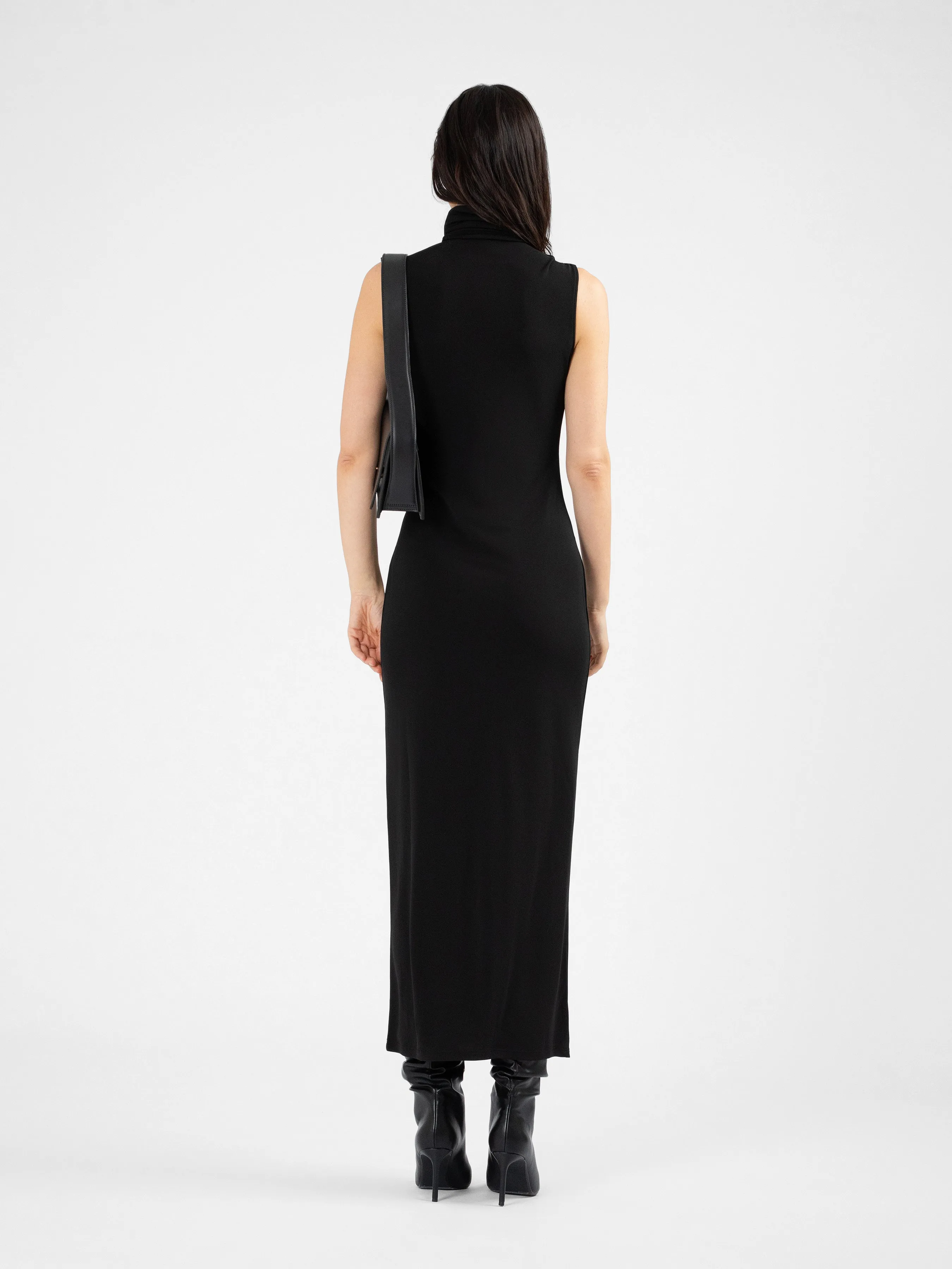 IANNA turtle neck jersey maxi dress