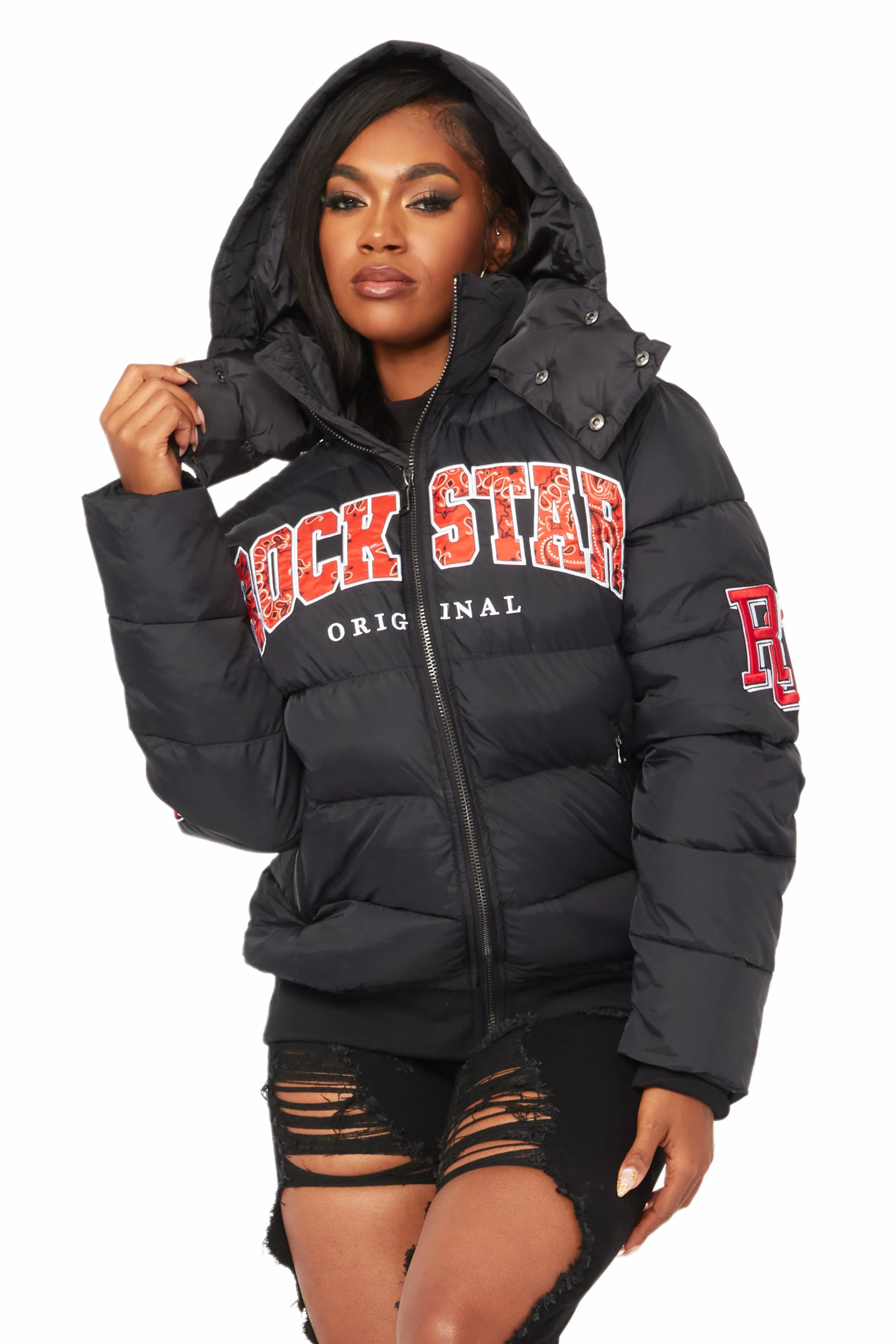 Latoya Black Oversized Puffer Jacket