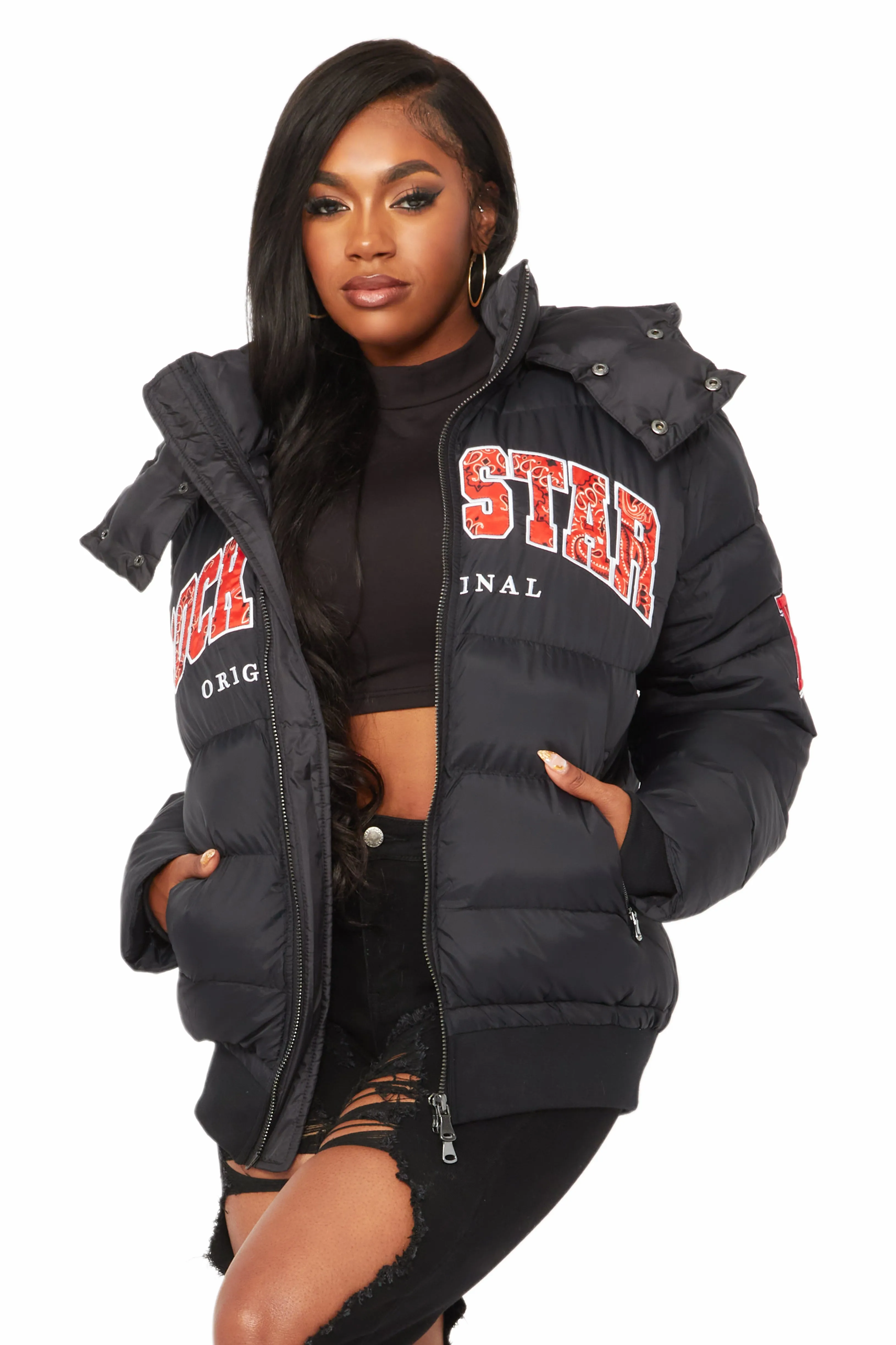 Latoya Black Oversized Puffer Jacket