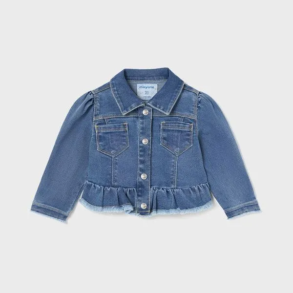 LIGHT BLUE DENIM JACKET FOR BABY GIRL.