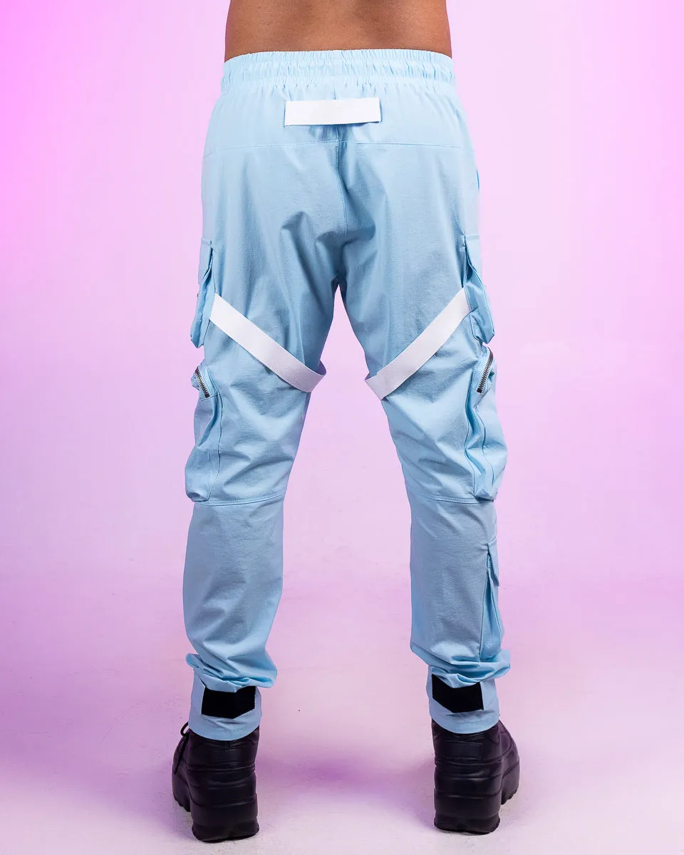 Light Blue Strap Cargo Pants