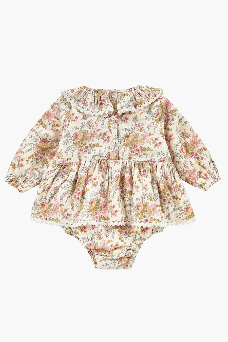 Louise Misha Ghilena Baby Girl Romper - Cream French Flowers