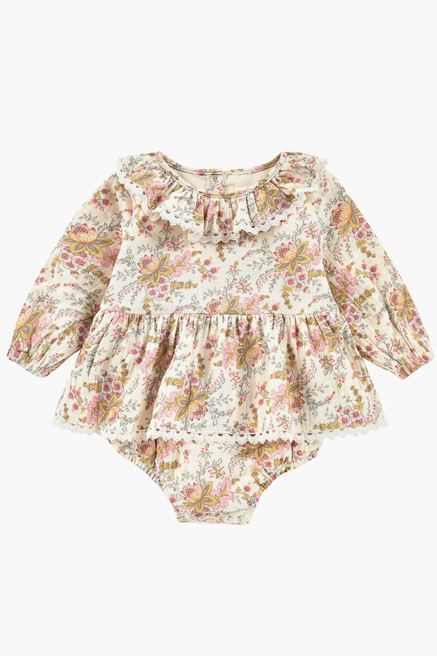 Louise Misha Ghilena Baby Girl Romper - Cream French Flowers