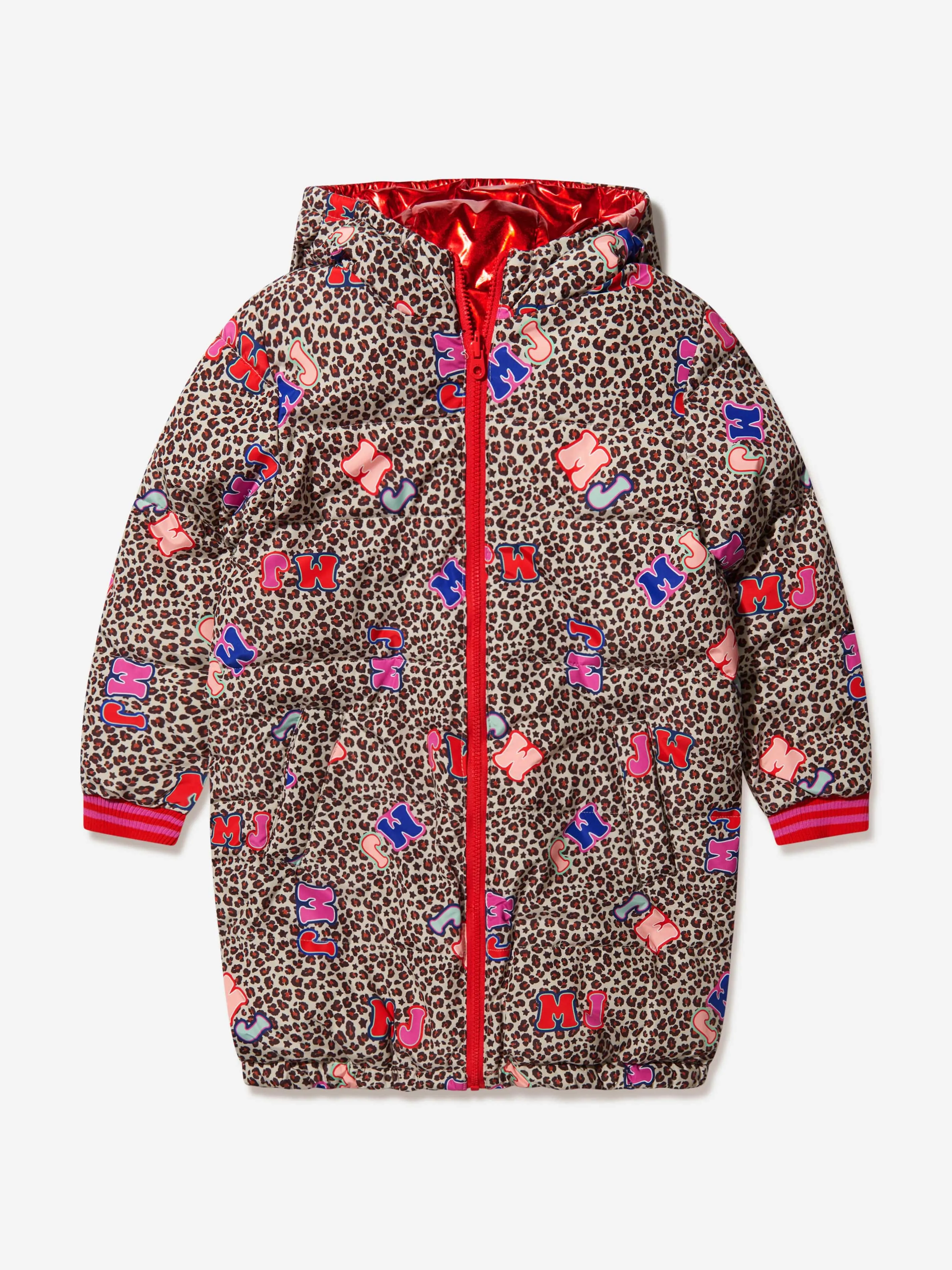 MARC JACOBS Girls Cheetah Print Reversible Puffer Jacket