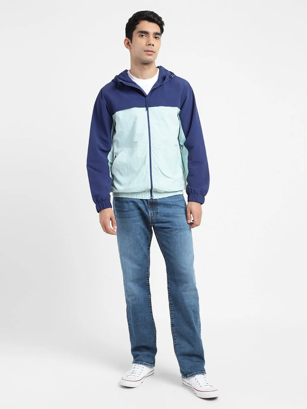 Men's Colorblock Hooded Jacket